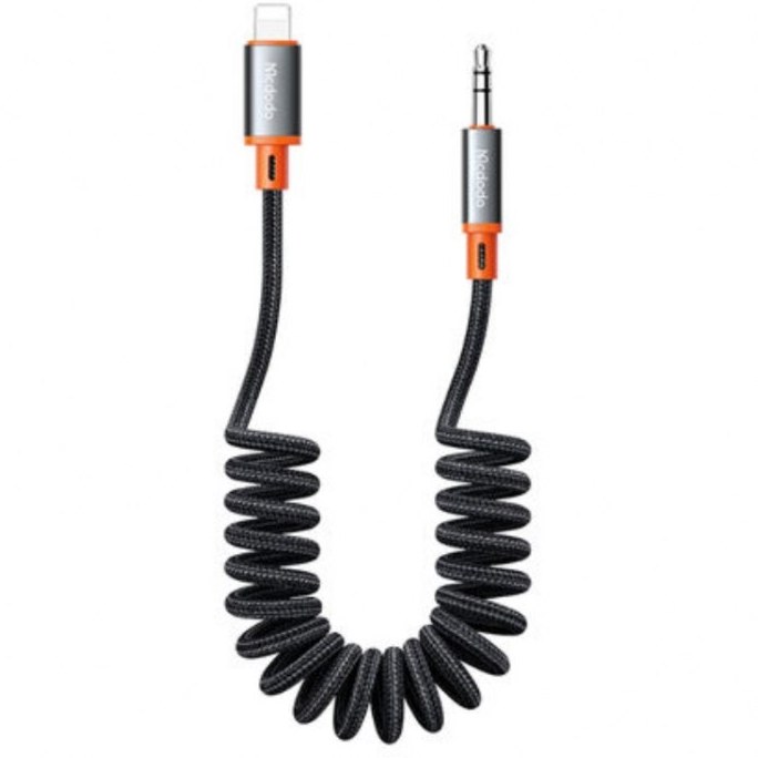 کابل فنری تبدیل لایتنینگ به جک 3.5 میلیمتری مک دودو با طول 1.8متر McDoDo CA-0890 Lightning To