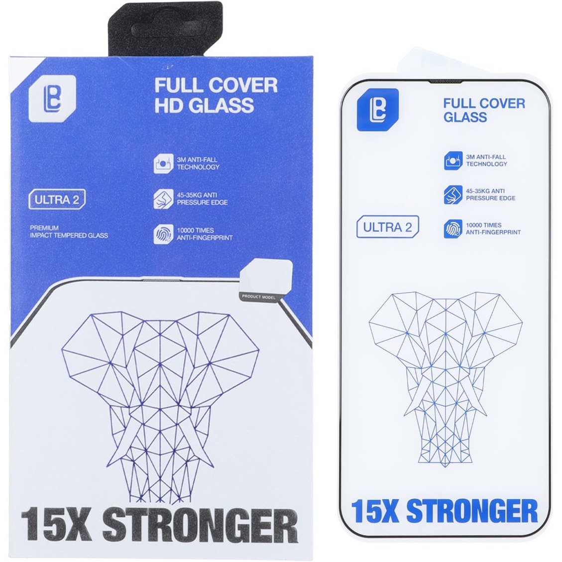 محافظ صفحه نمایش شیشه ای Full Cover Lanbi - 15X Stronger مدل ۱۶ و ۱۵ نرمال
