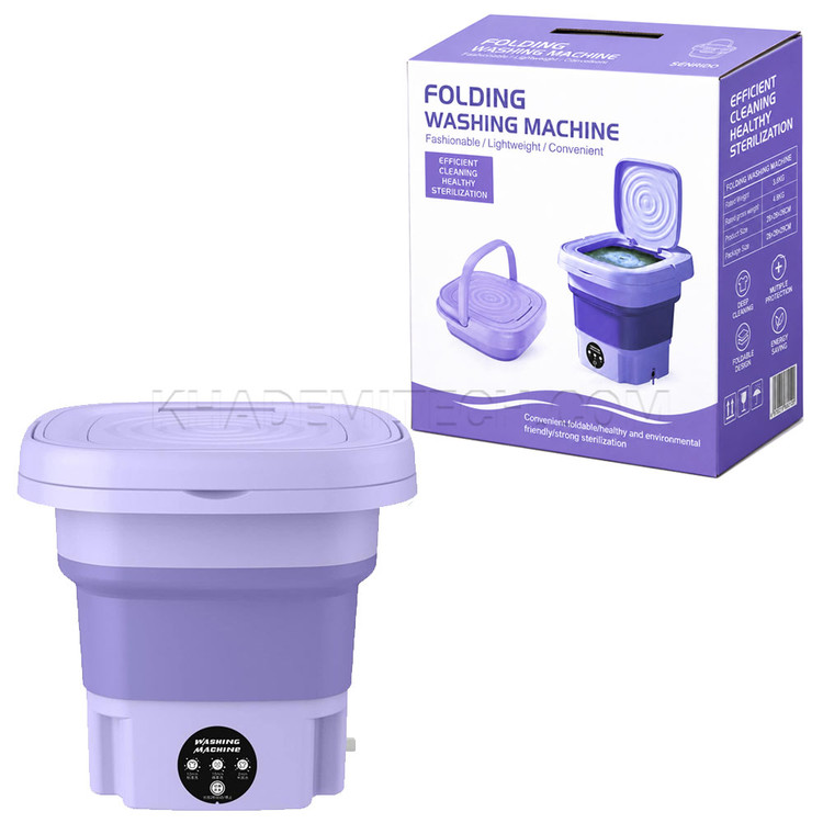 مینی واش و ماشین لباسشویی تاشو پرتابل فولدینگ مدل Folding Washing Machine بنفش