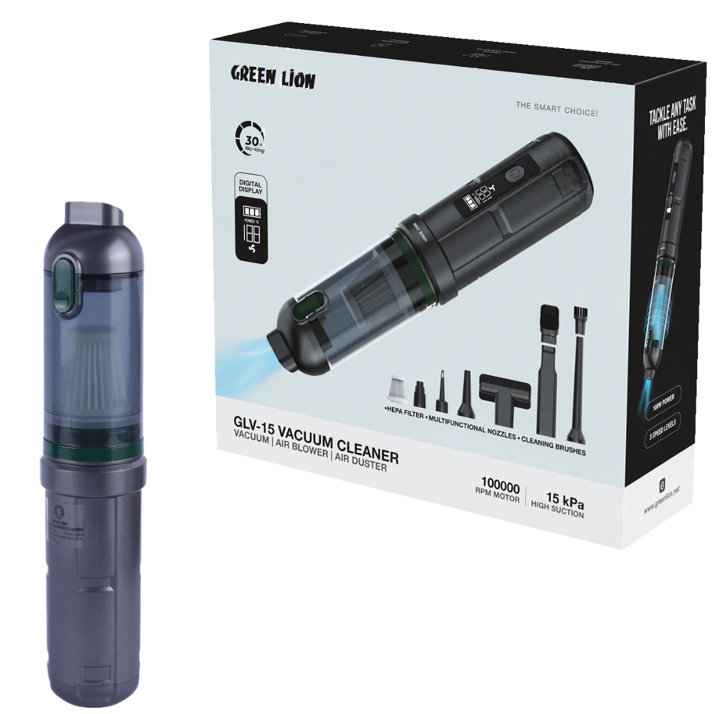 جت فن و جارو شارژی گرین لاین مدل GREEN LION GLV-15 GNGLV15VCGY