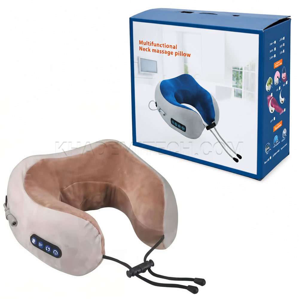 ماساژور برقی گردن مدل NECK MASSAGE PILLOW RH-3 قهوه ای