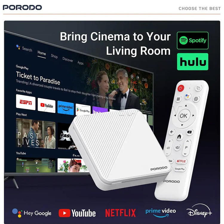 اندروید باکس پرودو مدل PORODO PDH96MAXWH Echobox Android TV Box