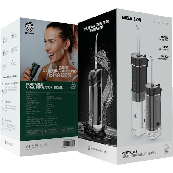 واترجت دندان و دهان شوی گرین لاین مدل GREEN LION GNPROR180MLBK ORAL مشکی و سفید