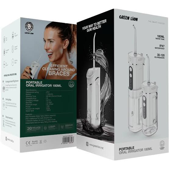 واترجت دندان و دهان شوی گرین لاین مدل GREEN LION GNPROR180MLBK ORAL مشکی و سفید