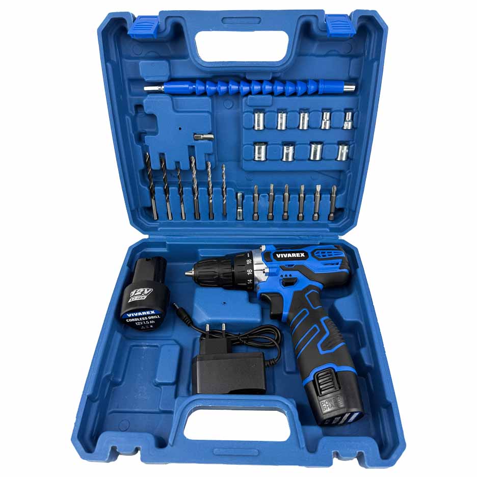 دریل پیچگوشتی شارژی 12 ولت دو باتری ویوارکس مدل VR12V-2A