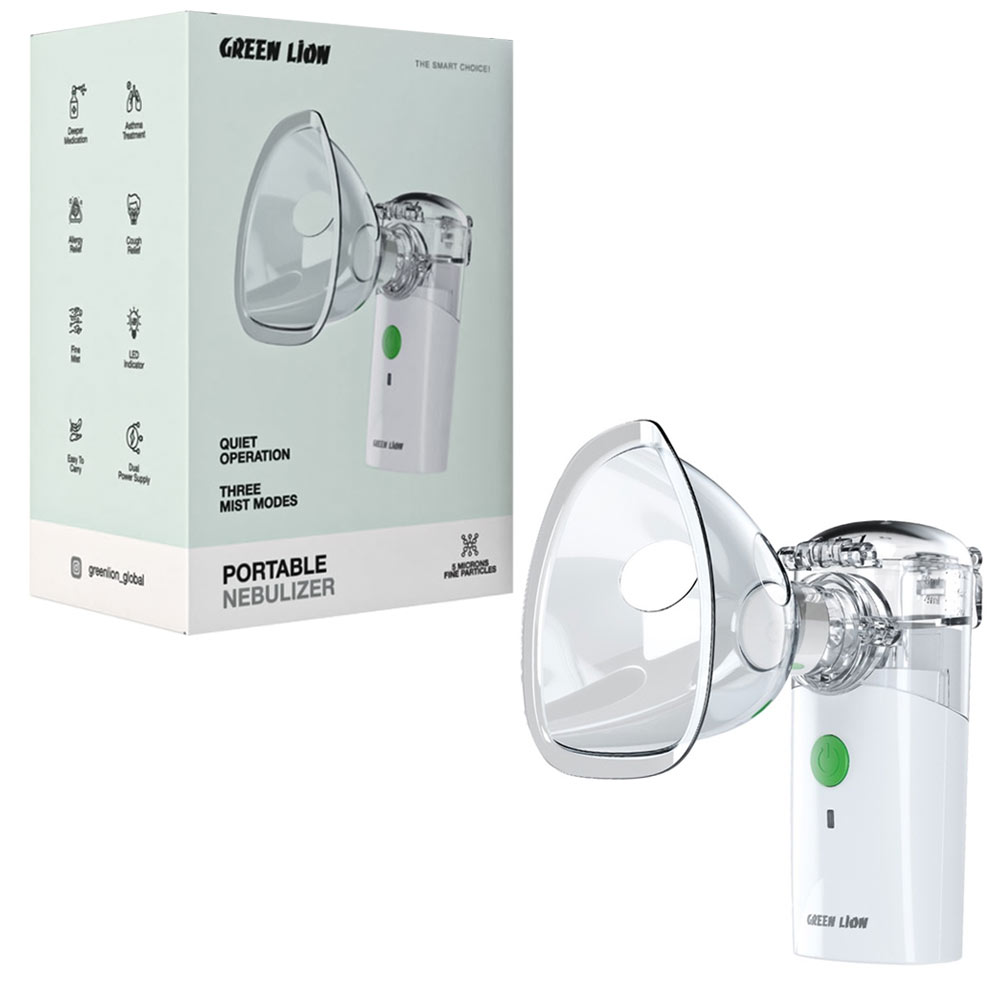 دستگاه بخور دارویی(نبولایزر) قابل حمل گرین لاین مدل GREEN LION GNPORNEBUWH NEBULIZER PRO